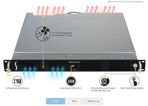 Sonnet Xmac Mac Mini Server - Thunderbolt 3 to Pcie Card Expansion System, 1u Rackmount Enclosure for Mac Mini With Thunderbolt 3 Ports Sonnet Xmac Mac Mini Server - Thunderbolt 3 to Pcie Card Expansion System, 1u Rackmount Enclosure for Mac Mini With Thunderbolt 3 Ports